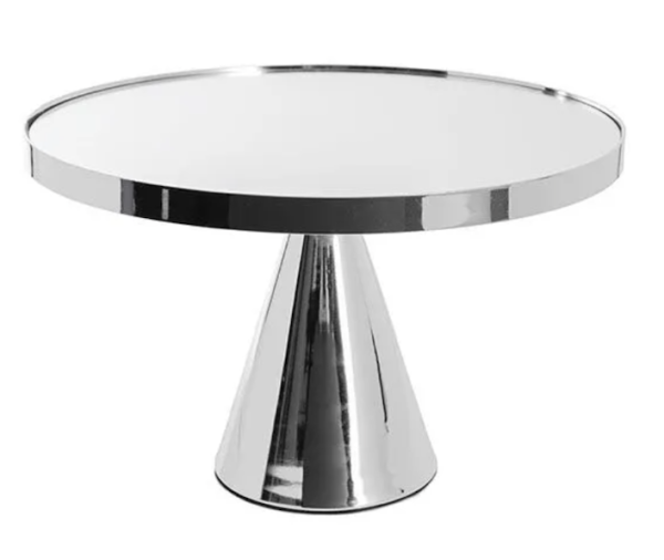 Silver chrome cake stand